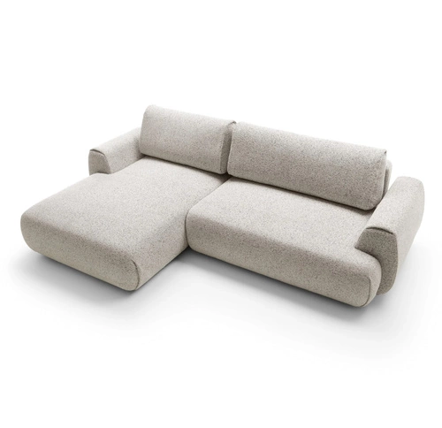 Rohová sedací souprava s rozkladem Ljung levá moderní béžovo-šedá s úložným prostorem do obýváku