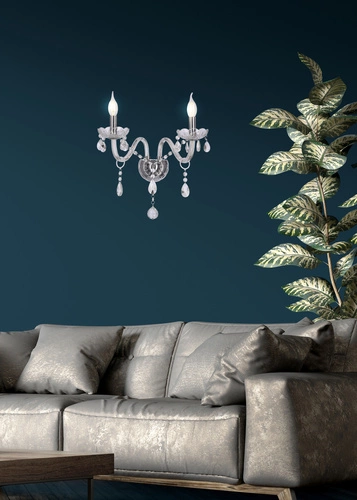 Nástěnné svítidlo Cristallo chrom 2x40W E14 transparentní