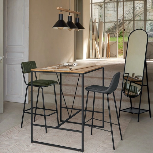 Barový rozkládací stůl Edena do kuchyně a jídelny loft akácie a kov 115 cm