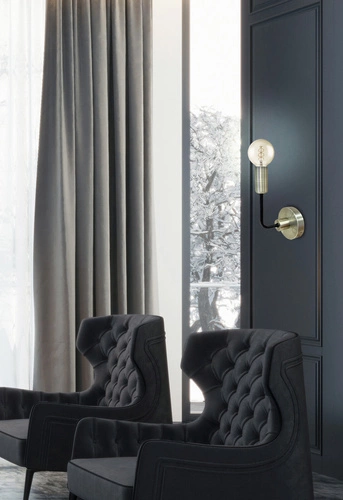 Nástěnné svítidlo Saga černé s patinou moderní kovové do obýváku a ložnice 21 cm