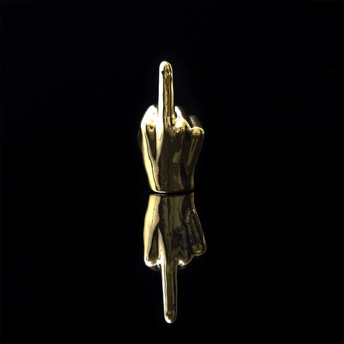 Dekorační figurka zlatá keramická ruka Intesi 10,5 cm moderní do obýváku nebo kanceláře