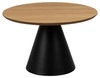 Kulatý konferenční stolek Soli 65 cm dubový s černou kovovou nohou loft do obýváku Actona