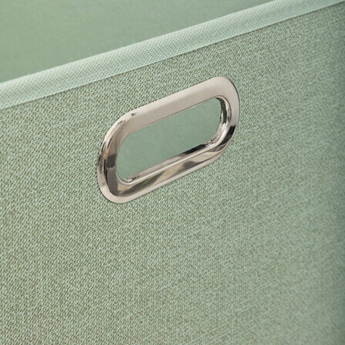 Látkový úložný box 31x31 pistáciový s kovovými úchyty 5five simply smart