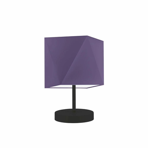 Noční lampička do ložnice PASADENA moderní fialová s textilním stínidlem na černé konstrukci