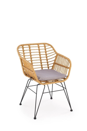 Ratanová židle Pavarisa boho s područkami do jídelny a obýváku přírodní Intesi