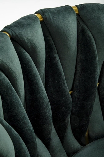 Jídelní židle Wendy zelený samet glamour na zlatých nohách moderní Intesi