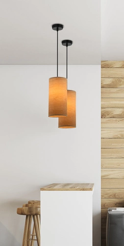 Ballo závěsná lampa černá 1x60 E27 stínidlo ořech