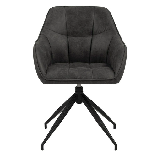 Otočená čalouněná židle Brenda Actona šedá s područkami do jídelny moderní