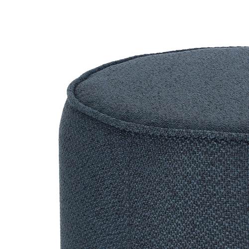 Velká kulatá taburetka Kung XL v glamour stylu, modrá, na zlatém podstavci, do obýváku, Intesi 60x47 cm