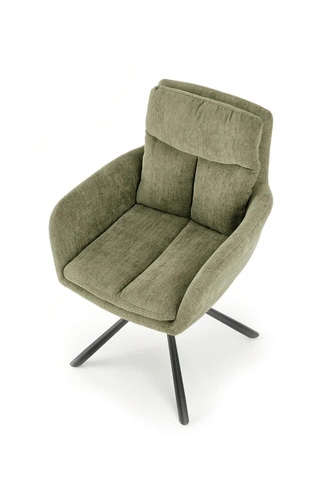 Otočná čalouněná židle Ophelia Intesi olivová do jídelny a obýváku moderní s područkami