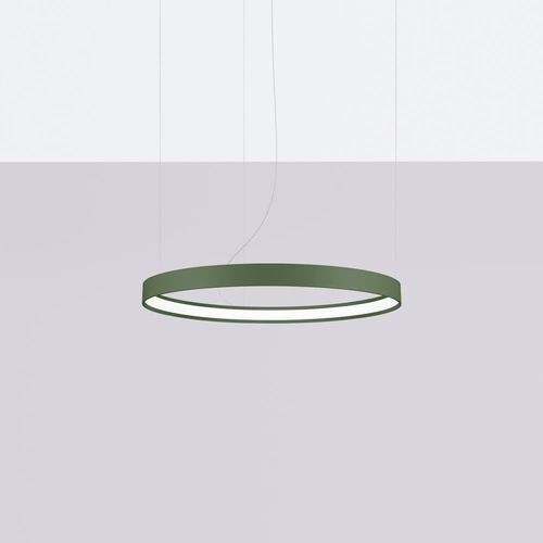 LED lustr RIO 55 moderní zelená olivová, nastavitelný do obýváku, kuchyně nebo jídelny