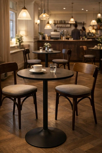 Kulatý jídelní stůl Hvar 60 cm černý moderní do obýváku a kavárny