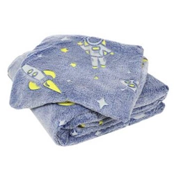 Dětské povlečení 140x200 Intesi vesmír svítící ve tmě polyester modré