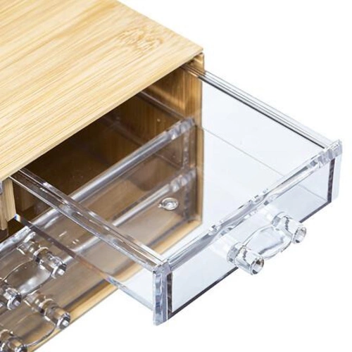 5five simply smart bambusová šperkovnice a organizér na kosmetiku se 4 zásuvkami do koupelny