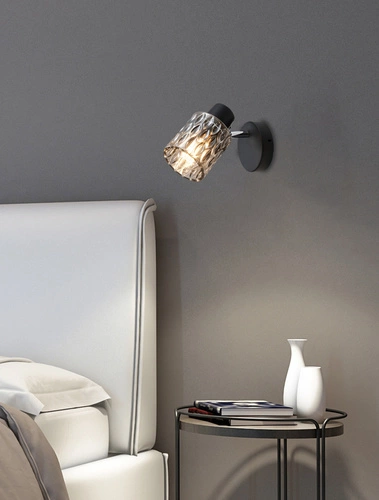 Nástěnné svítidlo Bill moderní černé s kouřovým sklem do obýváku a ložnice CANDELLUX