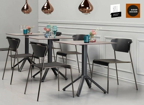 Jídelní židle Lisa SCAB Design černá, kovová s bukovým sedákem loft industriální