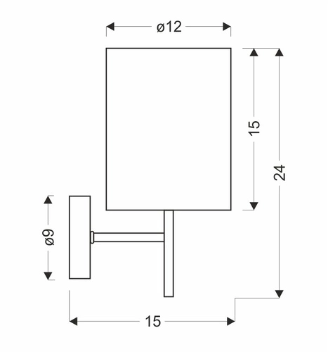 Nástěnné svítidlo Yan chrom moderní s textilním stínidlem do obývacího pokoje a ložnice CANDELLUX LIGHTING