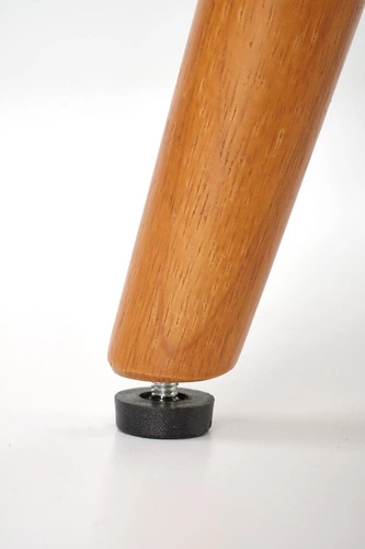 Odpočinkové křeslo Grejs béžové skandinávské do obýváku z látky na dřevěných nohách