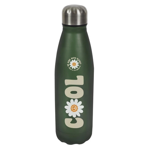 Dvoupodlažní zelený lunchbox Intesi s dřevěným víkem a lahví do práce nebo školy