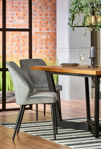 Rozkládací jídelní stůl Silva moderní loft světlý dub černé nohy 160–250 cm Intesi