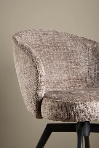 Čalouněná jídelní židle s područkami Actona Darlene hnědá na kovových nohách