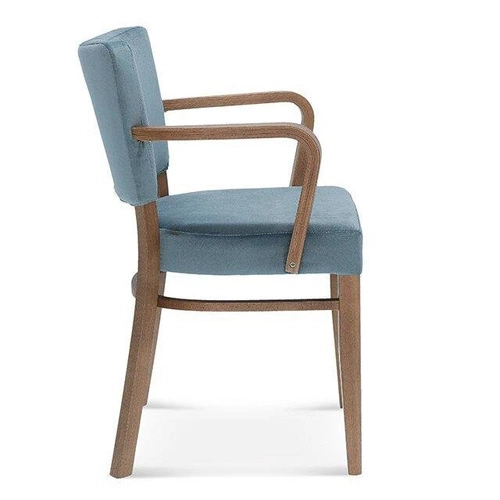 Čalouněná židle s područkami Fameg Tulip.1 z pravé kůže do jídelny