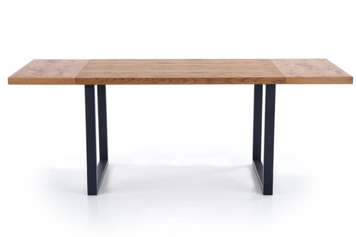 Rozkládací jídelní stůl Sarus moderní dub přírodní černé nohy 126-206x80 cm Intesi