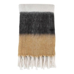 Sintra vlněná kostkovaná deka 130x170 teplý přehoz na pohovku černý