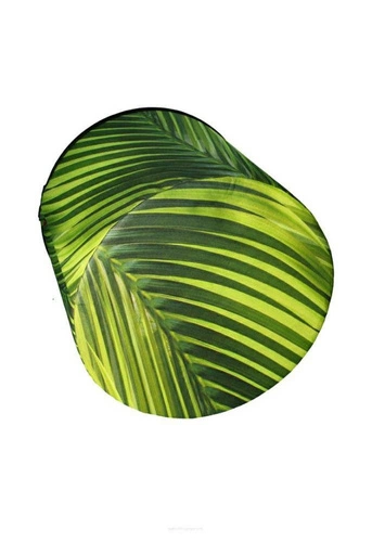 Kulatý taburet Idyll Intesi moderní čalouněný do obýváku nebo ložnice zelený 40 cm