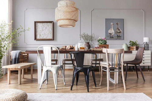 Jídelní židle Paris Wood D2.DESIGN bílá kovová s dřevěným sedákem borovice