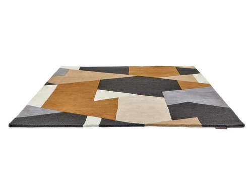 Vlněný koberec do obývacího pokoje Popova Caramel 140x200 moderní geometrický snadno čistitelný