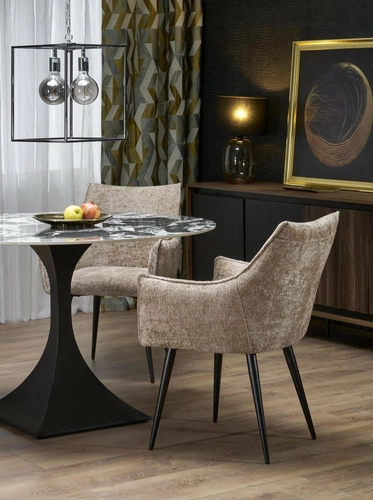 Čalouněná jídelní židle Arhiza béžová s područkami moderní skandinávský styl Intesi