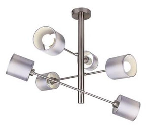 Moderní stropní svítidlo Sax satén 6bodové do obýváku nebo jídelny CANDELLUX