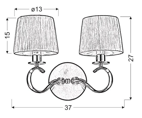 Nástěnné svítidlo Clara dvojité chrom bílé klasické stínidlo do obýváku a ložnice CANDELLUX
