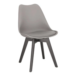 Jídelní židle Norden Cross šedá čalouněná ekokůže dřevěná moderní Intesi