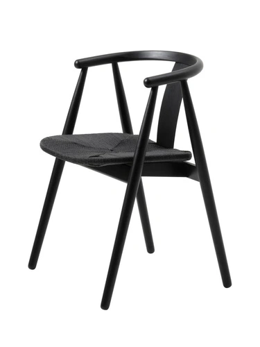 Jídelní dubová dřevěná židle Relate s područkami černá