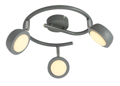 Mírná spirálová stropní lampa 3x6W LED šedá 3000K