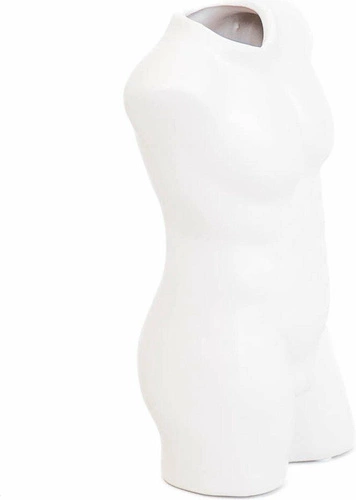 Keramická váza bílý mužský torzo HV decor moderní dekorace do obýváku 24 cm