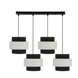 Závěsné svítidlo Benta černé moderní 4bodové do obýváku a jídelny nastavitelné