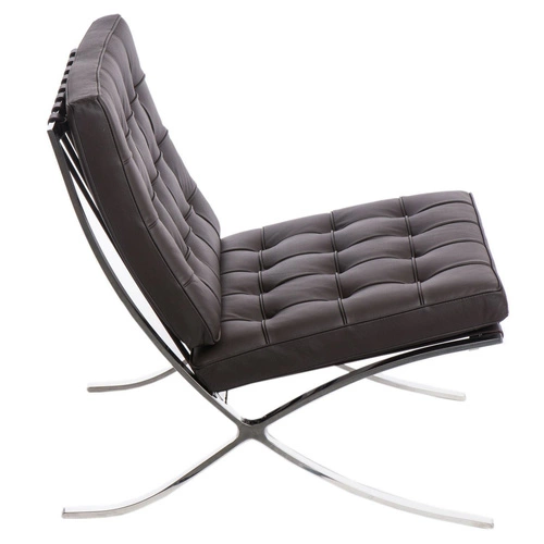 Odpočinkové křeslo BA1 hnědá pravá kůže inspirované Barcelona do moderního obýváku