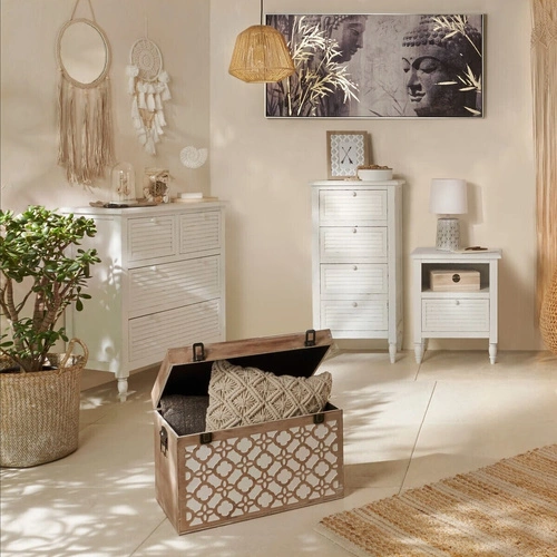 Kulaté boho zrcadlo Cord Atmosphera v dřevěném rámu na provázku do obýváku 78x31 cm