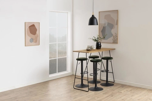 Barová židle Finch Actona čalouněná otočná výškově nastavitelná zelená moderní ke kuchyňskému ostrůvku