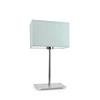 Noční lampička AMALFI moderní mátová s látkovým stínidlem na chromovaném podstavci do ložnice
