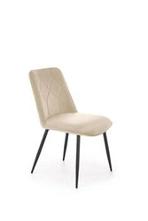 Čalouněná sametová jídelní židle Myanna béžová moderní s opěrkou