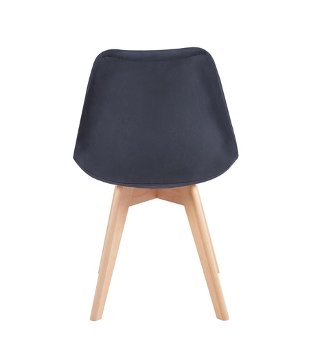 Jídelní židle Bess Velvet černá čalouněná samet, dřevěné nohy skandinávský styl Intesi