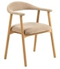 Čalouněná židle Addi béžová dub Actona do jídelny a obýváku skandinávská s područkami