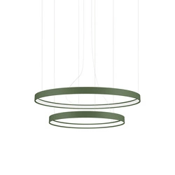 Moderní LED lustr RIO 2 zelená olivová, nastavitelný do obývacího pokoje a jídelny, 78 cm