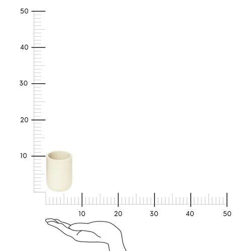 Bežový moderní kelímek na zubní kartáčky do koupelny Duo polyresin 5five