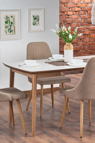 Rozkládací jídelní stůl Terra bílý mat dub moderní loft 90-190x80 cm Intesi