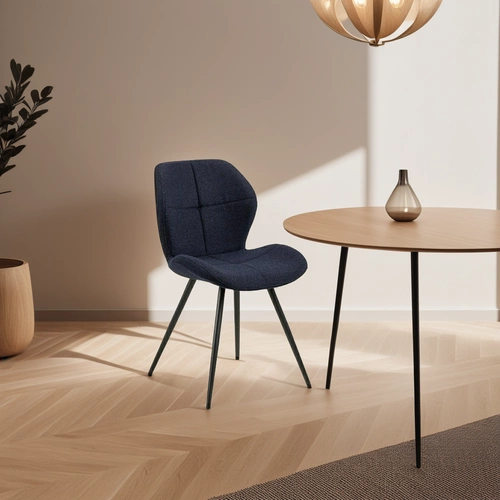 Čalouněná židle Petri Monza modrá do jídelny a obýváku, moderní s černými nohami